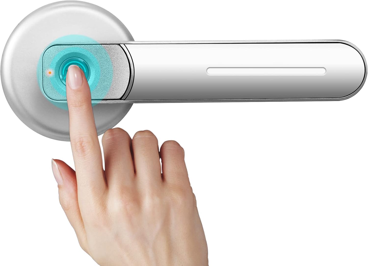 NIDOOT Cerradura de puerta biométrica de huellas dactilares, plata, garantía de 12 meses