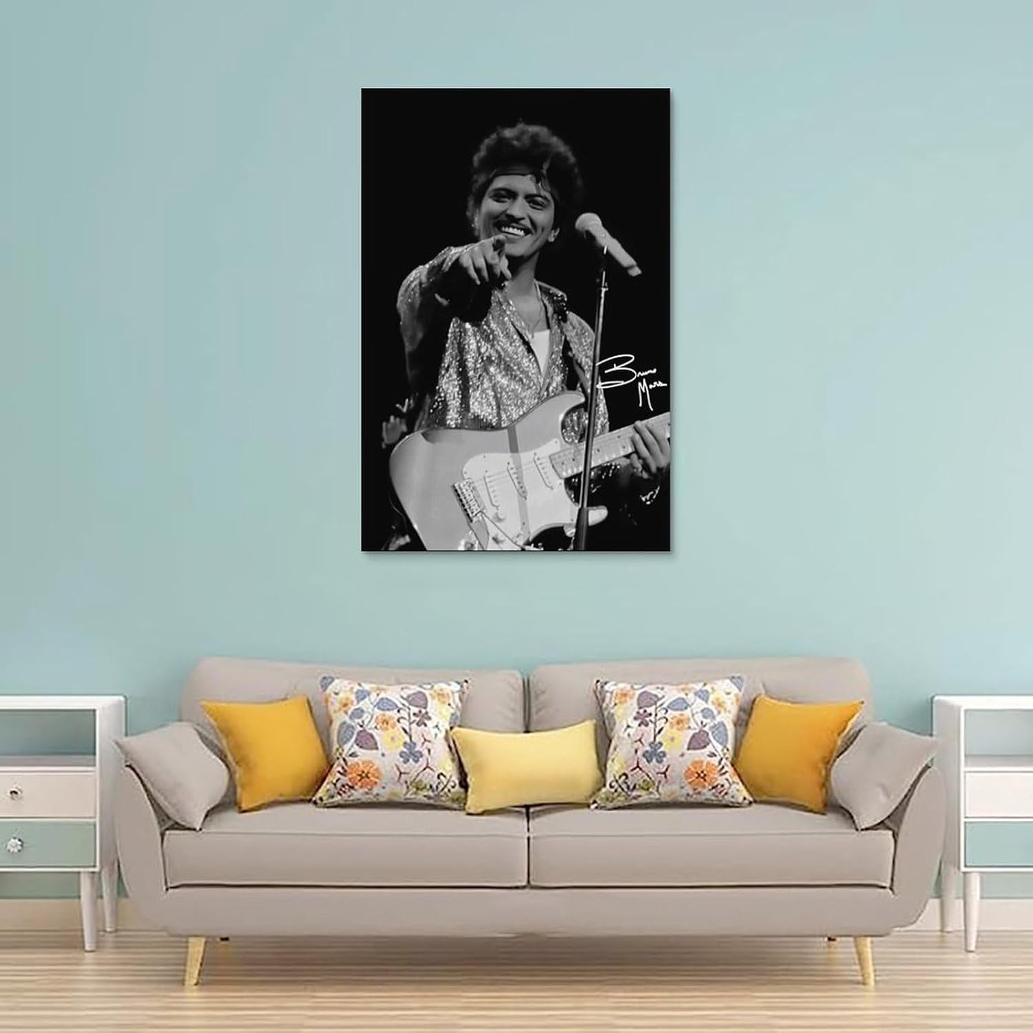zykaa Póster en vivo de Bruno Mars Singer con portada de álbum de música, decoración de lienzo para dormitorio, póster artístico sin marco, 12 x 18
