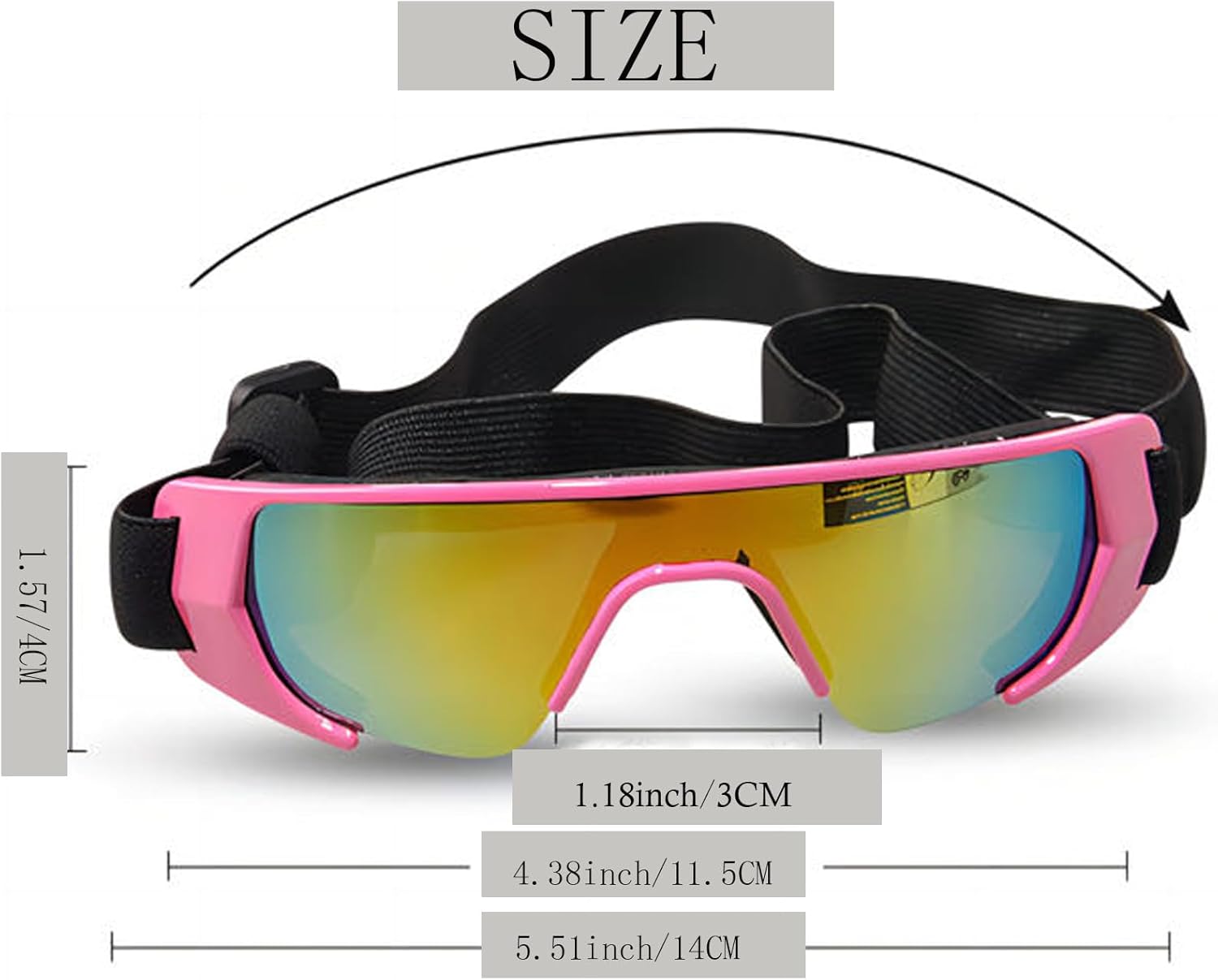 Gafas de sol para perros de raza pequeña, correa ajustable, resistente al viento, anti-UV, para perros, protección ocular al aire libre, color rojo