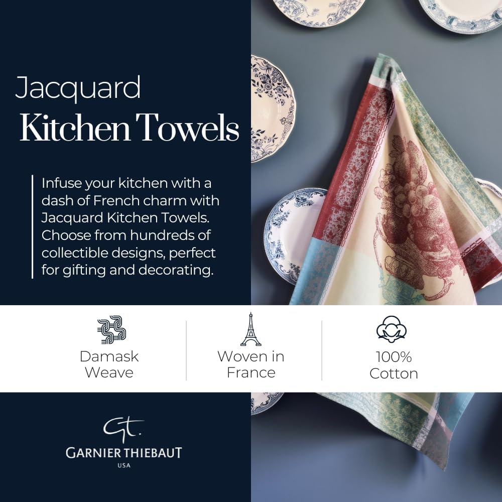 Garnier Thiebaut – Toalla de cocina francesa jacquard 100% algodón, colección de verduras (Les Noisettes Boise)