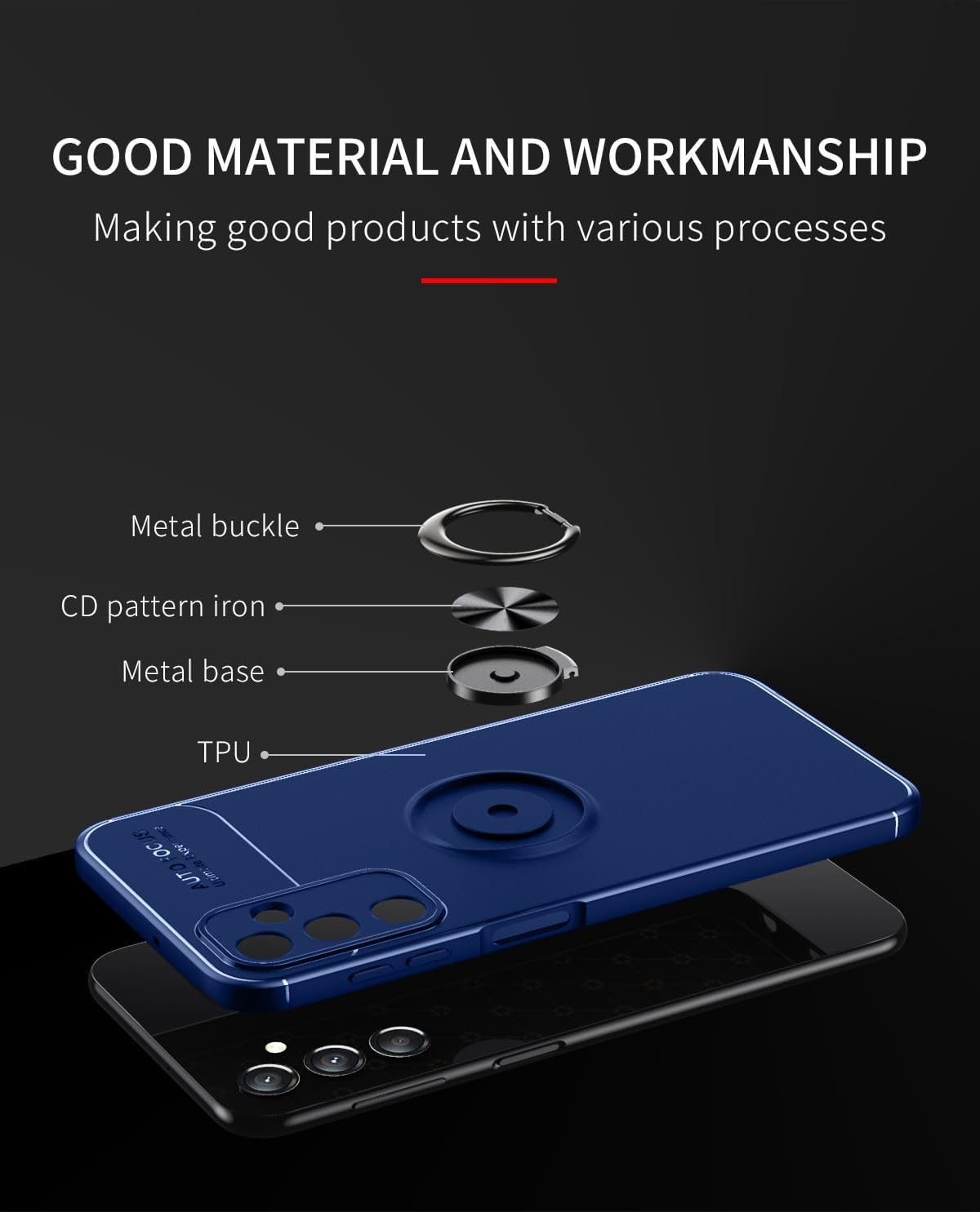 Asuwish Funda de teléfono para Samsung Galaxy A24 4G5G con protector de pantalla de vidrio templado y accesorios para celda, soporte de anillo