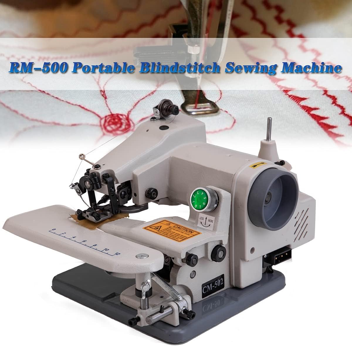 RM-500 Máquina de coser portátil, Máquina de coser y acolchar, Costura sin costuras, Mesa ancha, Máquina de coser de puntada ciega, Hemmer de punto