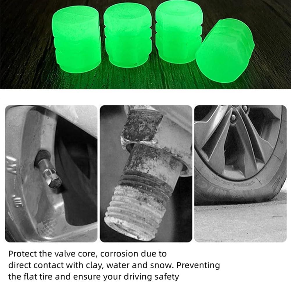 GlowValve – Tapón de válvula que brilla en la oscuridad, tapones de válvula Webdiennuoc, tapones luminosos para válvulas de neumáticos, tapones