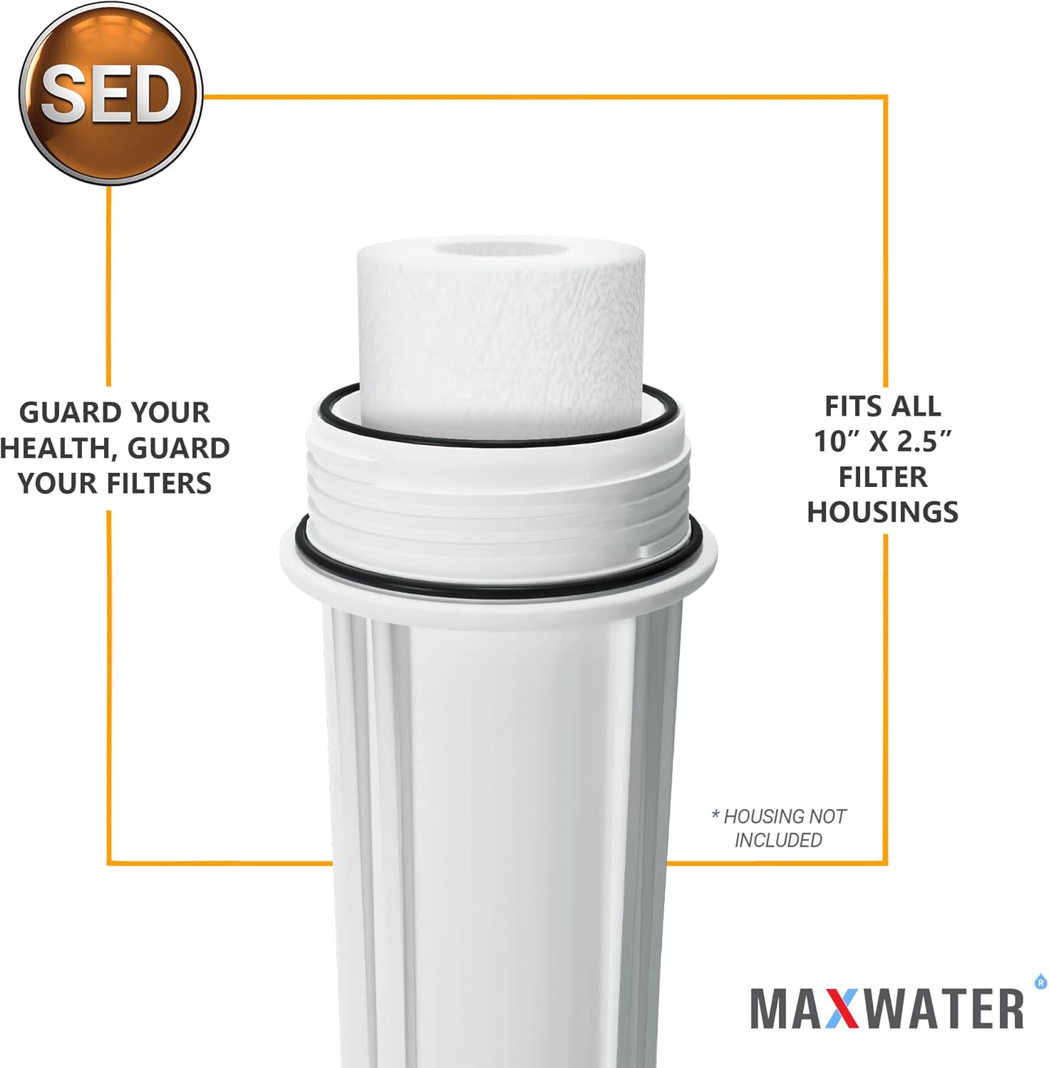 Max Water  Paquete de 18 filtros de agua de sedimentos  10 micras, alta capacidad  2.5 pulgadas x 10 pulgadas  Filtración del sistema de ósmosis