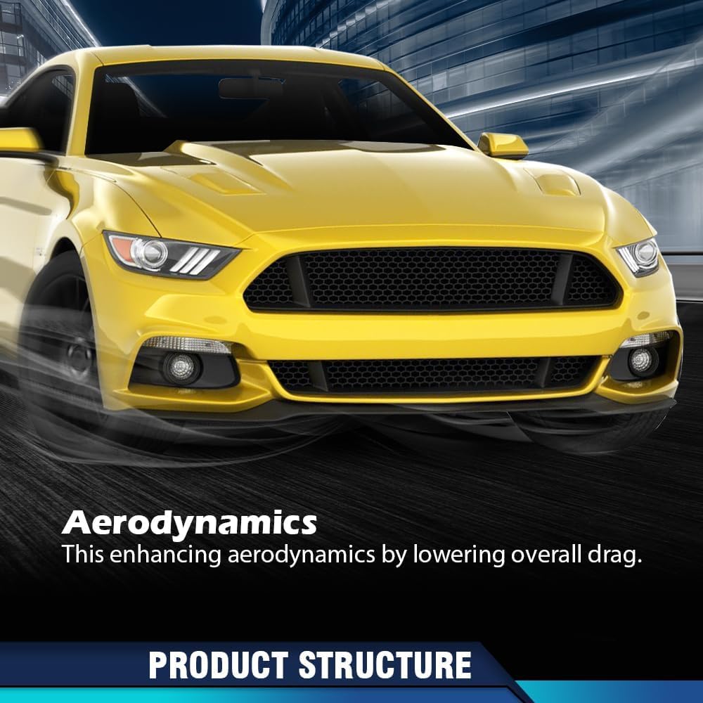 PIT66 Kit de cuerpo de alerón de alerón de barbilla inferior para parachoques delantero, compatible con Ford Mustang V6 V8 USDM 2013 2014 (no