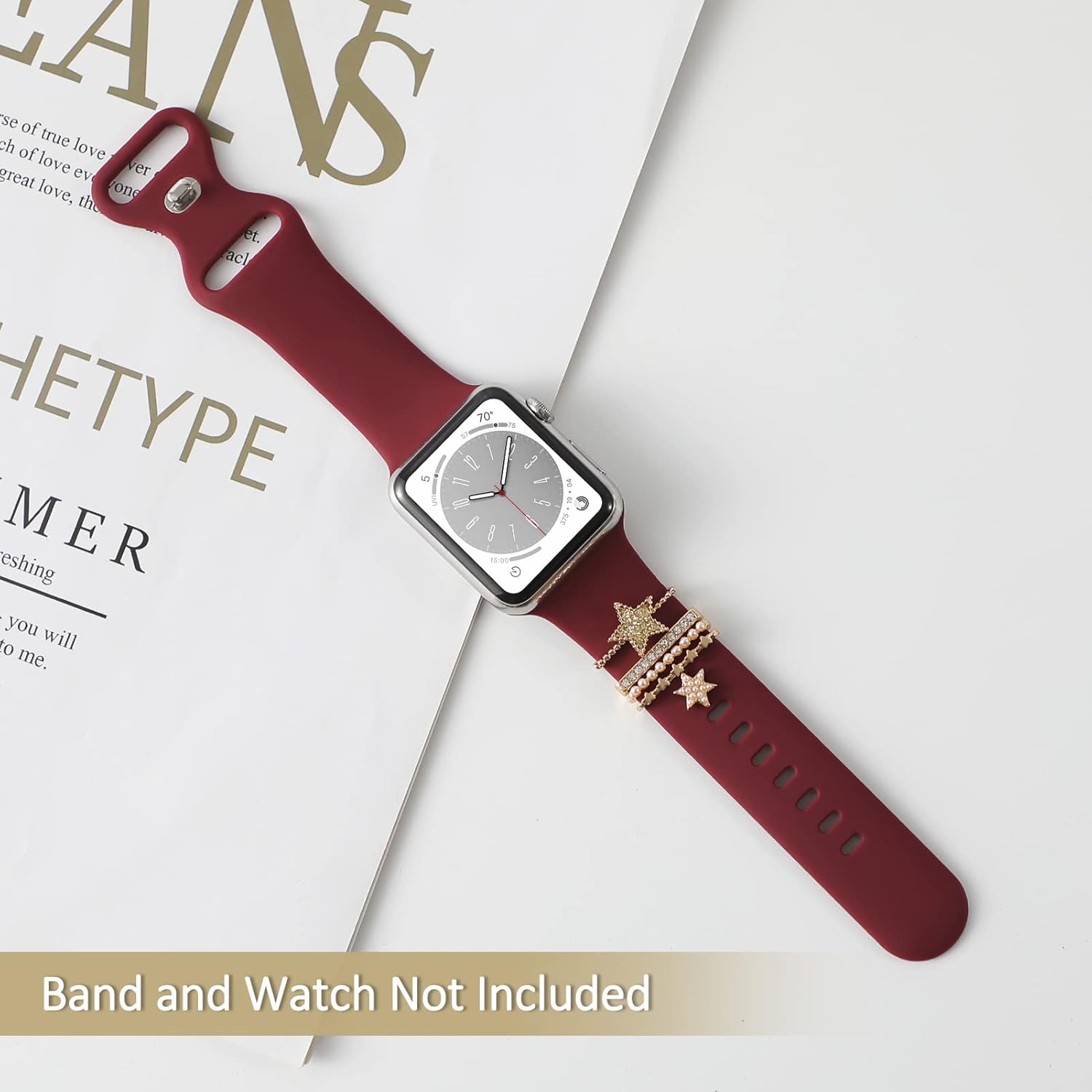 Dijes para correas de reloj Apple Watch de 1.772 in, 1.732 in, 1.654 in, 1.614 in, 1.575 in, 1.496 in, 1.929 in, iWatch Ultra Series 9, 8, 7, SE, 6,