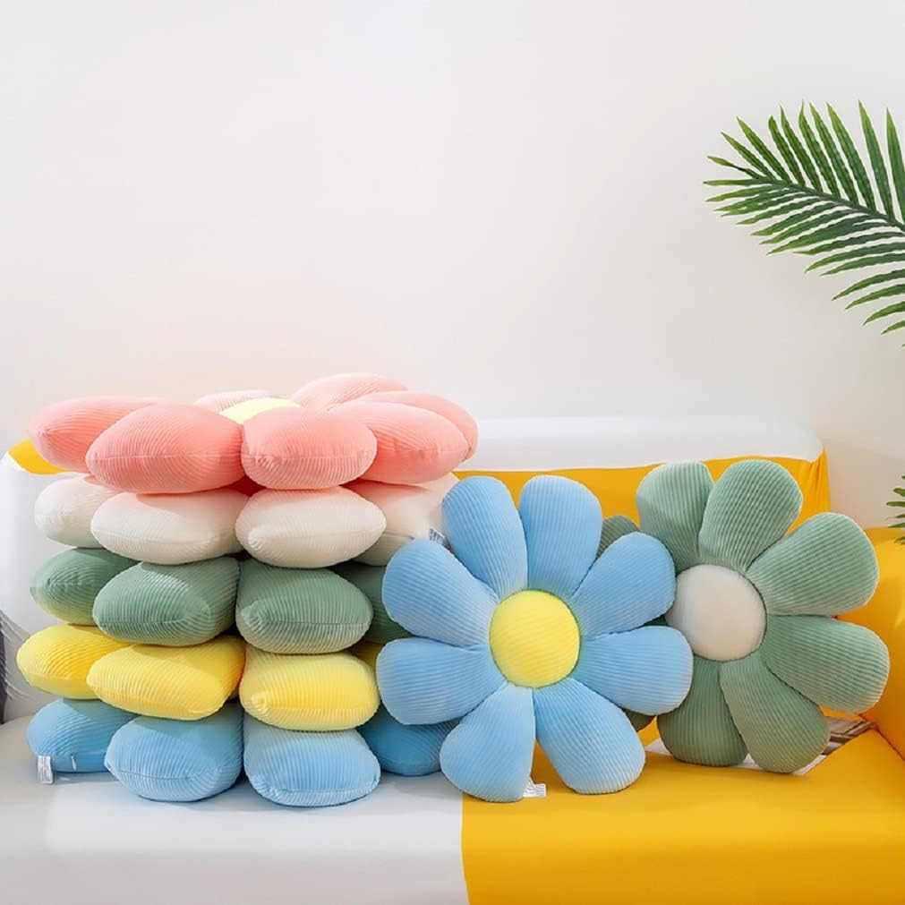 PINGESILU Cojín suave en forma de flor para silla, cojín de felpa para decoración del hogar y oficina (40 x 40, amarillo)