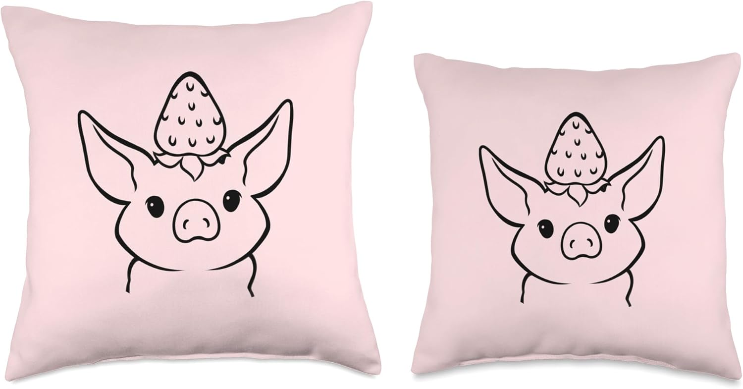 Cute Sow – Almohada de cerdo con diseño de cerdo, 18 x 18 pulgadas, multicolor