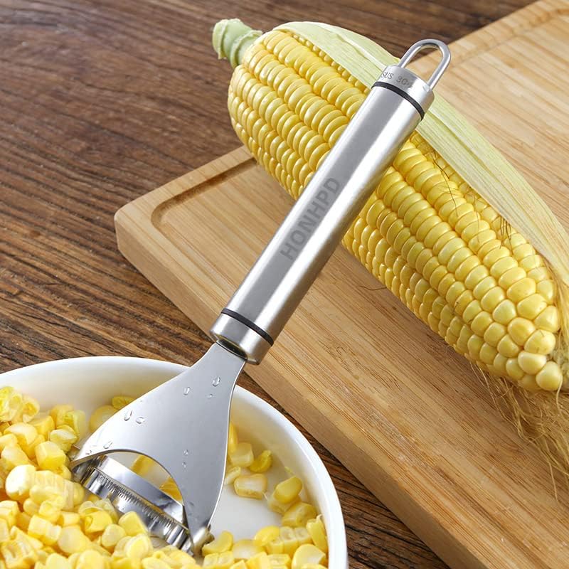 Pelador de maíz mágico, pelador de mazorca de maíz de acero inoxidable, práctica herramienta para pelar maíz para cocina, pelador de maíz para