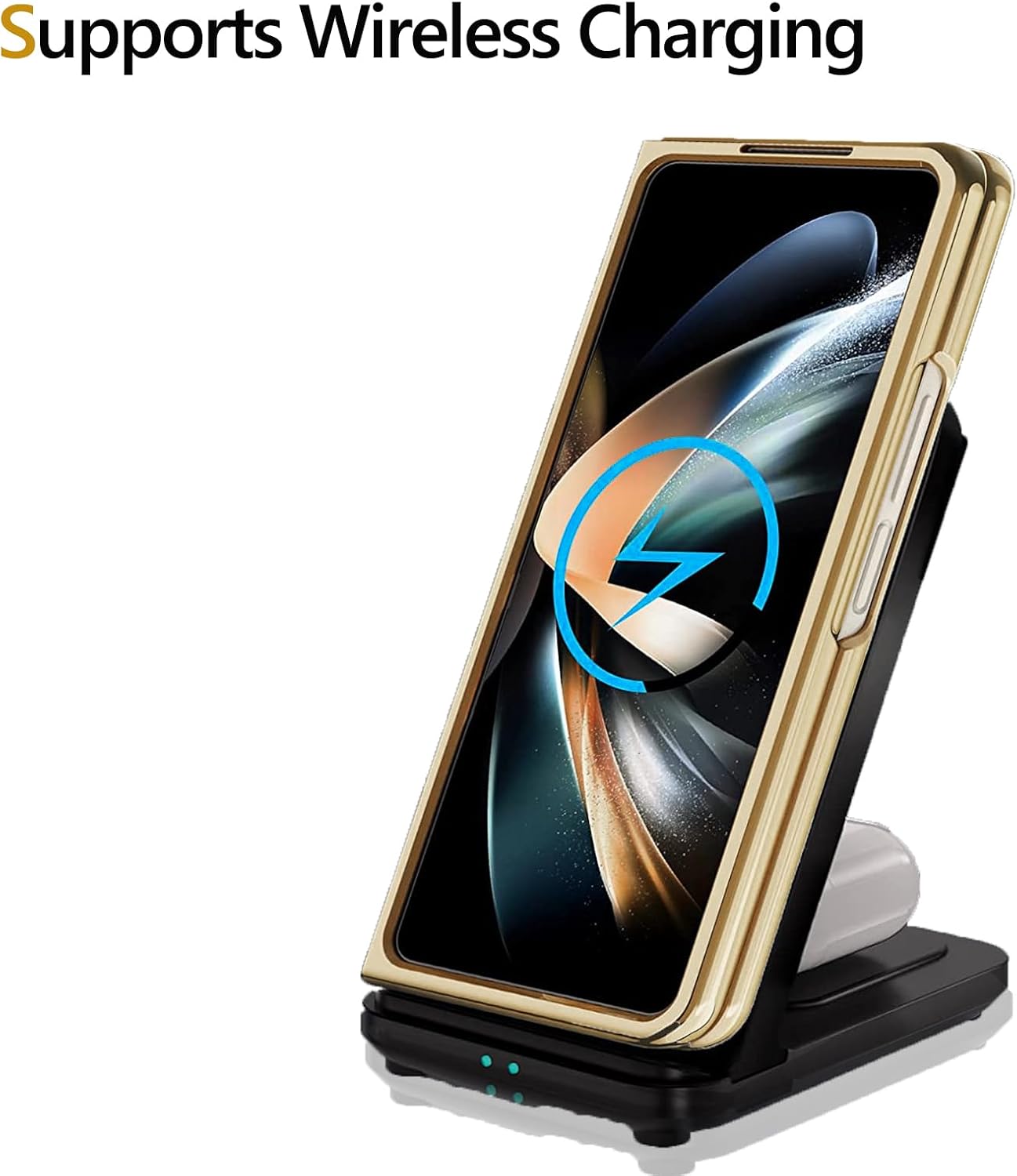 Funda para Samsung Galaxy Z Fold 5 Funda transparente con protector de pantalla, transparente, transparente, transparente, delgada, policarbonato