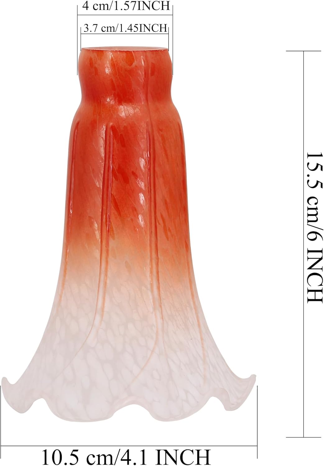Lily – Pantalla de cristal de tulipán naranja, reemplazo de pantalla de cristal estilo Tiffany