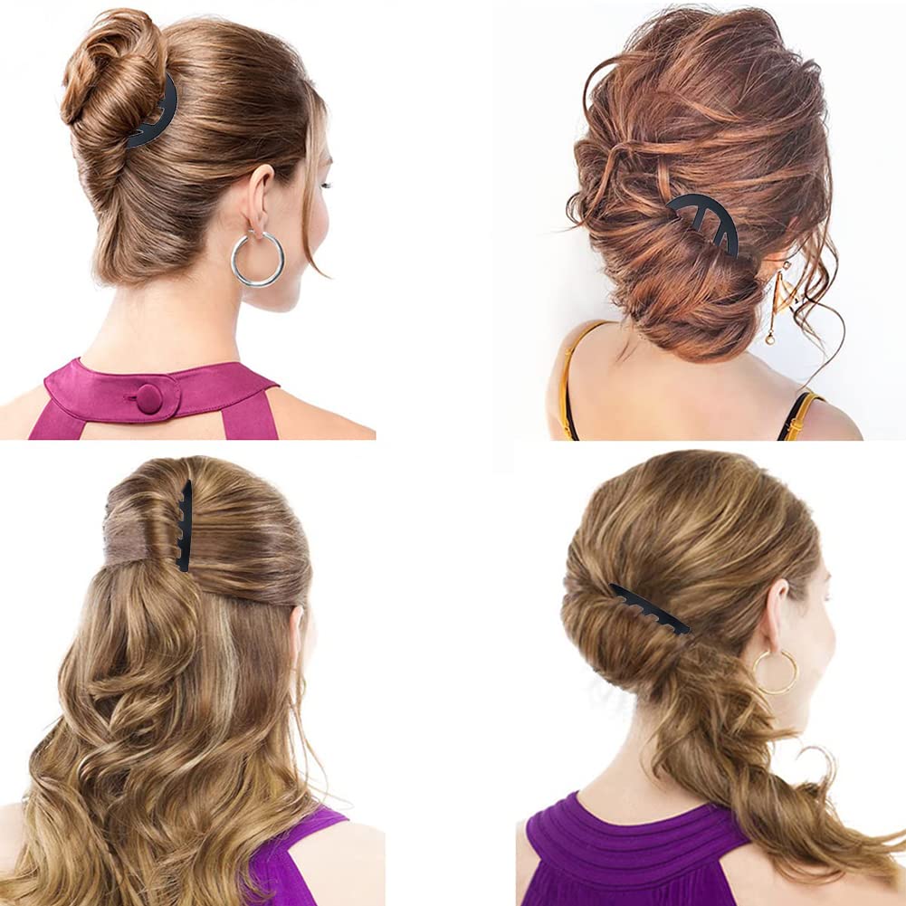 4 peines en forma de U para el cabello para mujer, accesorios para el cabello, peines laterales para moño, estilo francés, tenedores para peinado