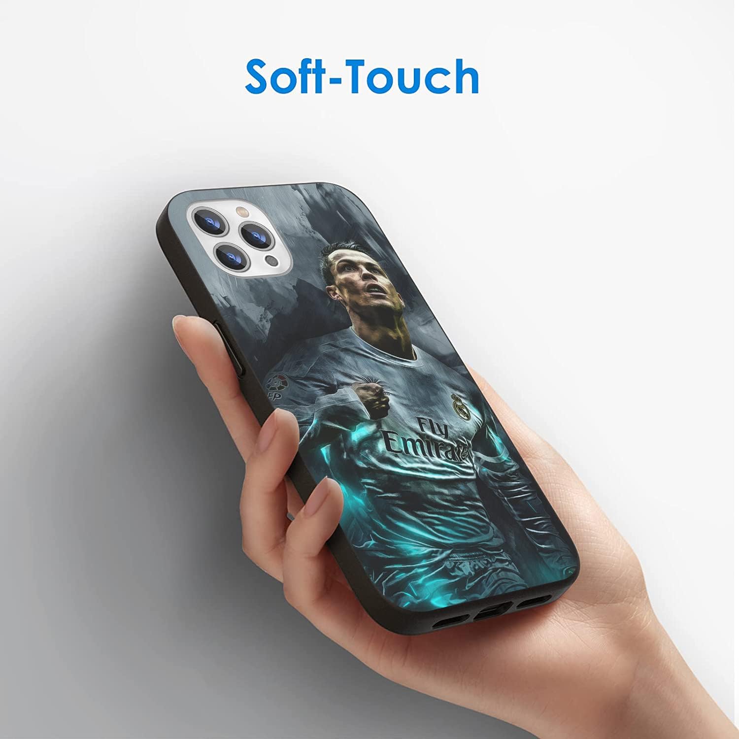Superstar Fashion – Funda protectora de silicona suave de TPU para iPhone 13 Pro Max, absorción de golpes (súper famoso-Ronaldo-Star-8)