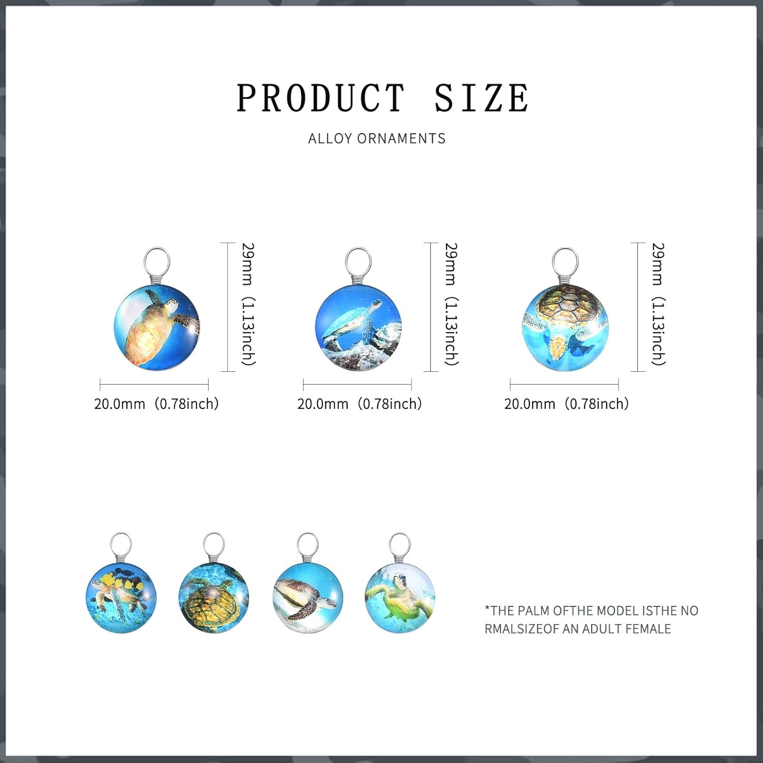 20 piezas mixtas 3D con imagen 3D de tortuga marina, dijes de peces con cuentas de cristal de animales del océano, cuentas de resina transparente,