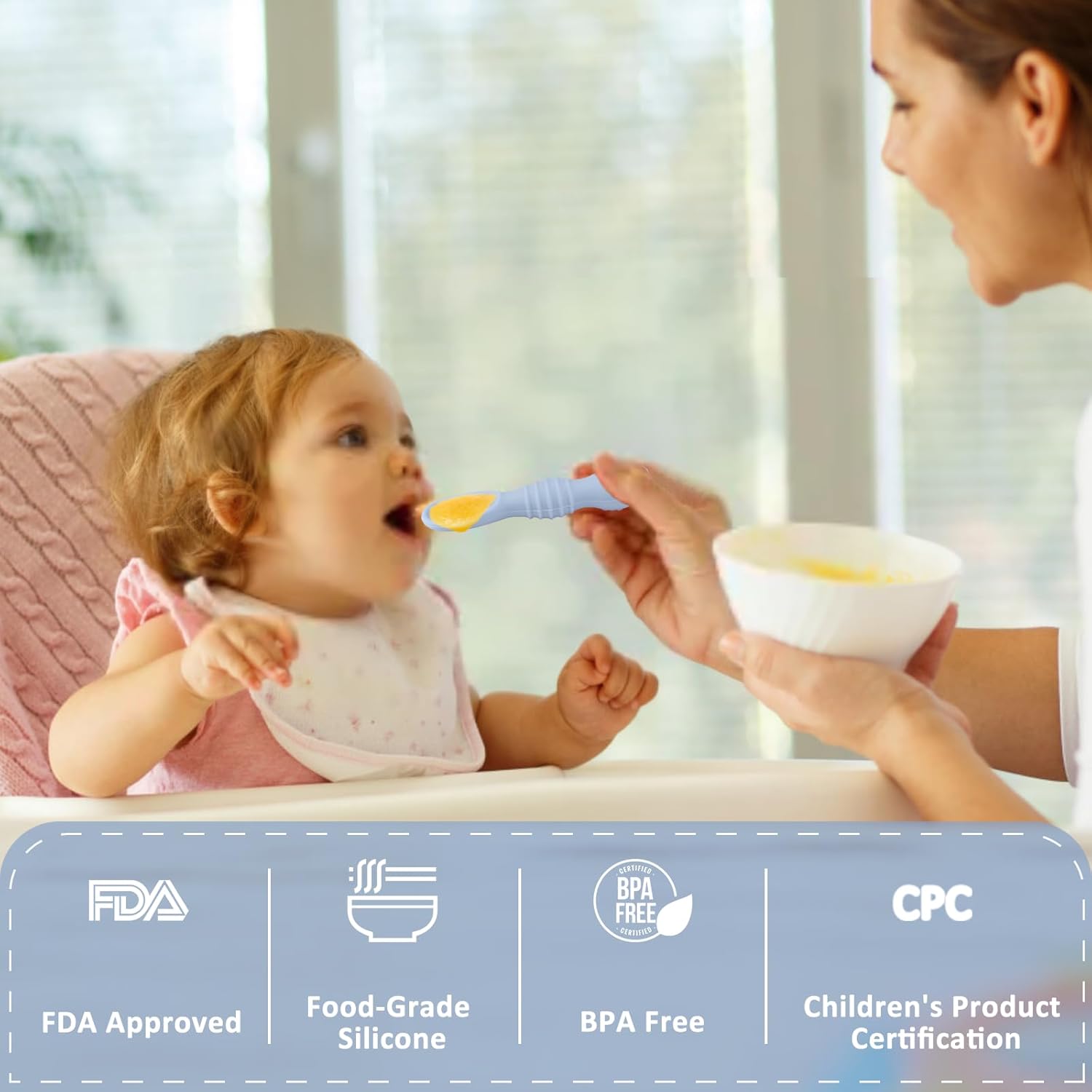 Cucharas para bebés de alimentación autónoma durante más de 6 meses, cucharas de destete LED para bebés, etapa 1 y etapa 2, juego de cucharas