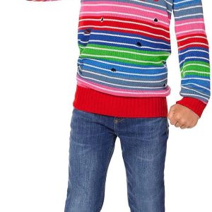 Spirit Halloween Chucky – Kit de disfraz de chicos buenos para niños, con licencia oficial, terror, kit de disfraces de Chucky, suéter y cuchillo Spirit Halloween Chucky – Kit de disfraz de chicos buenos para niños, con licencia oficial, terror, kit de disfraces de Chucky, suéter y cuchillo