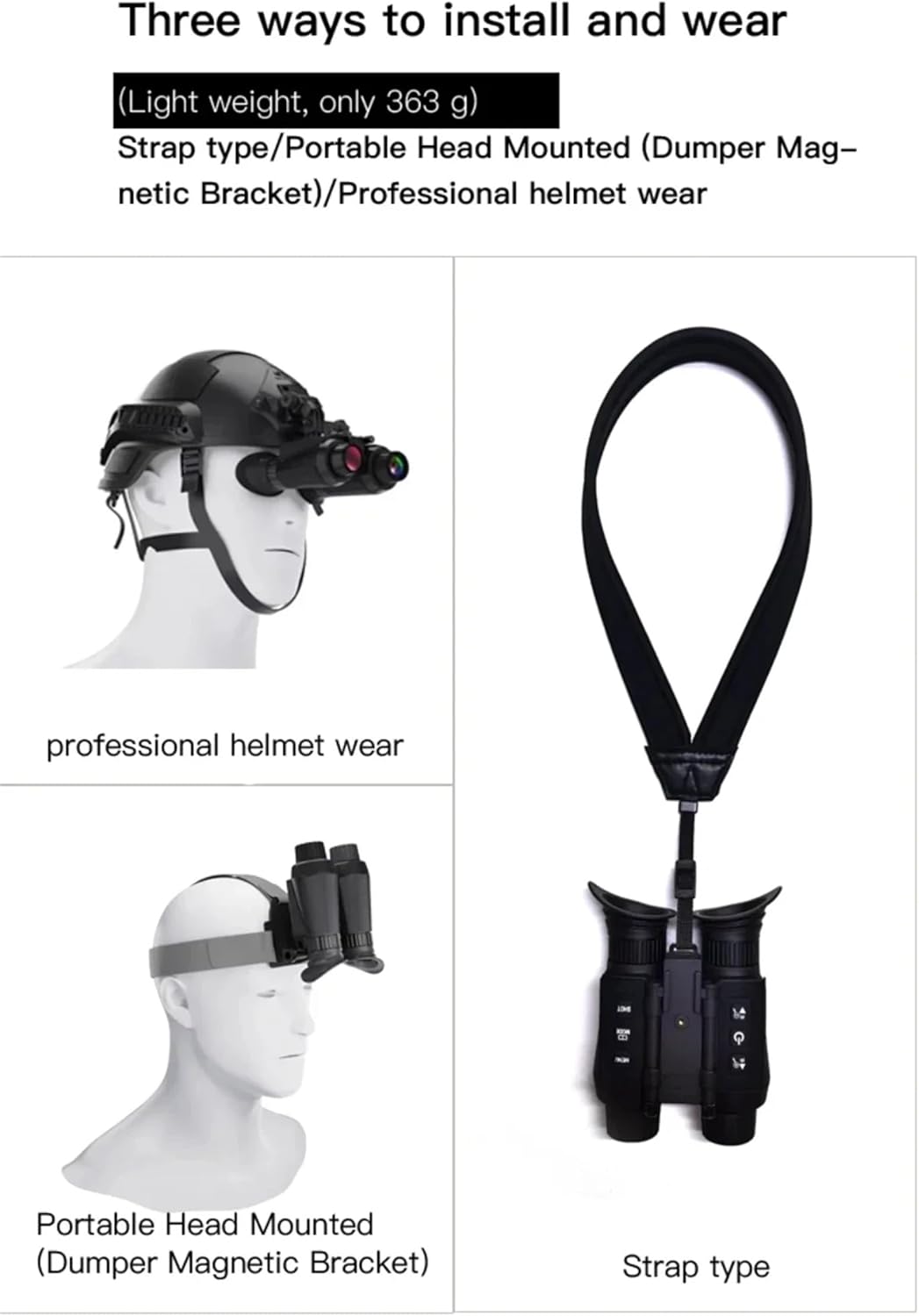 Gafas de visión nocturna con tarjeta de memoria de 32 GB para adultos, casco táctico militar 4K digital infrarrojo para caza, observación de vida