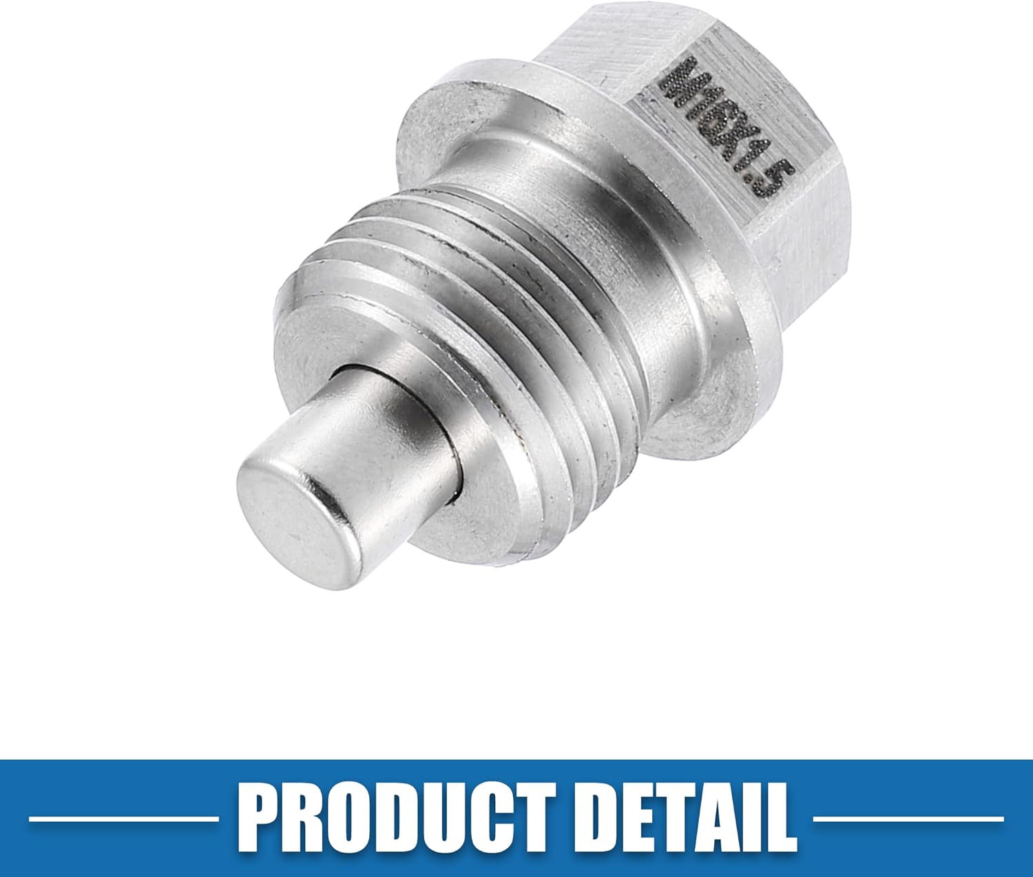 Tapón magnético de drenaje de aceite para motor de vehículo M16x1.5 de acero inoxidable con lavadora de cobre (paquete de 2)