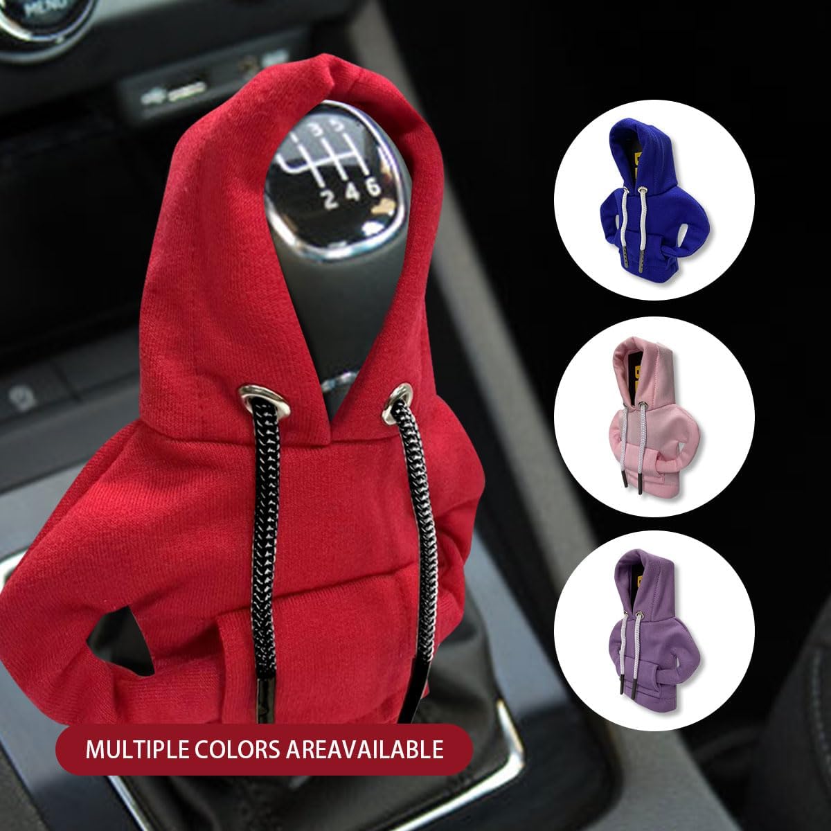 Sudadera con capucha para palanca de cambios de automóvil, cubierta de perilla de palanca de cambios de moda, mini sudadera con capucha para palanca
