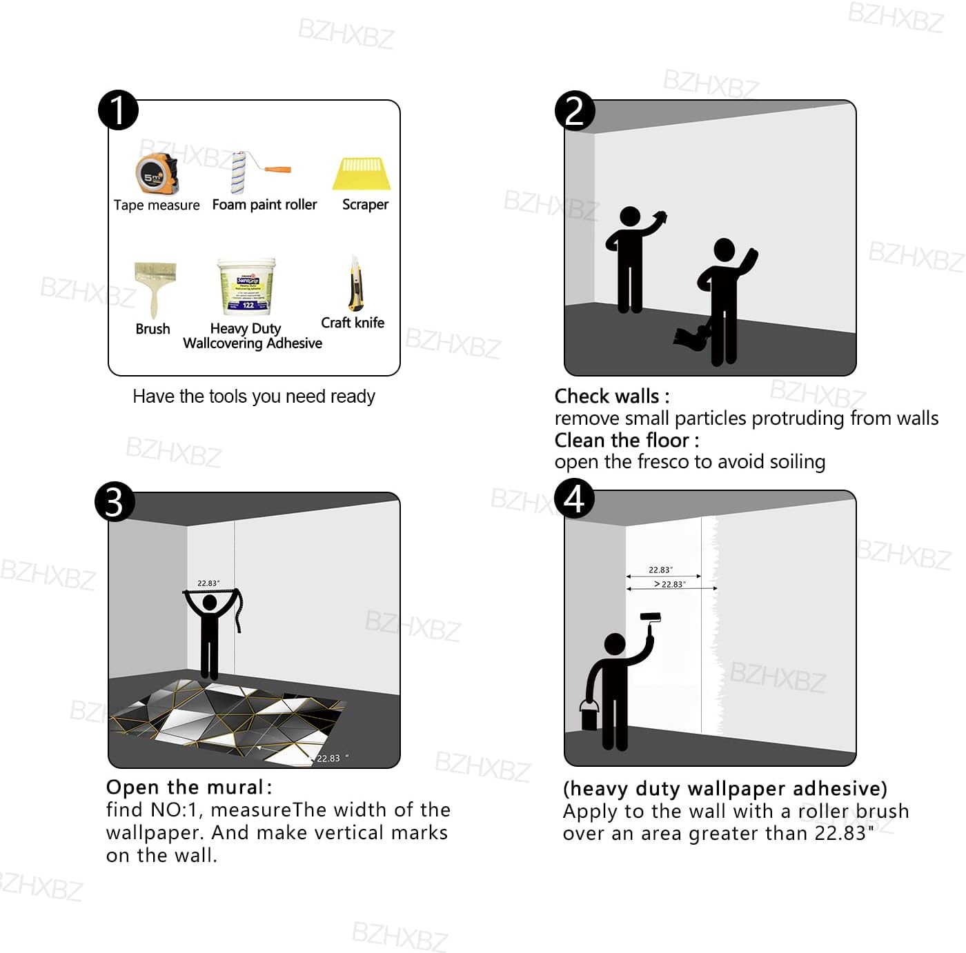 BZHXBZ – Papel tapiz geométrico negro y dorado para dormitorio, murales grises, oficina moderna, decoración de habitación de hombre, sala de estar,