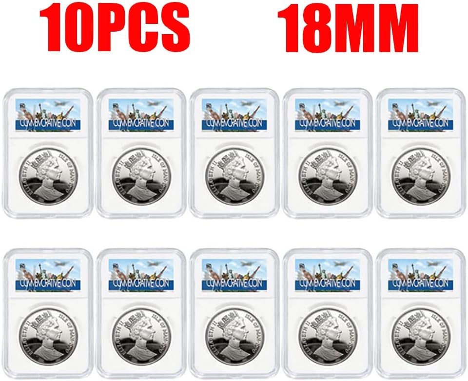 Paquete de 10 soportes protectores de monedas de 0.709 in para caja de colección de grado NGC PCGS