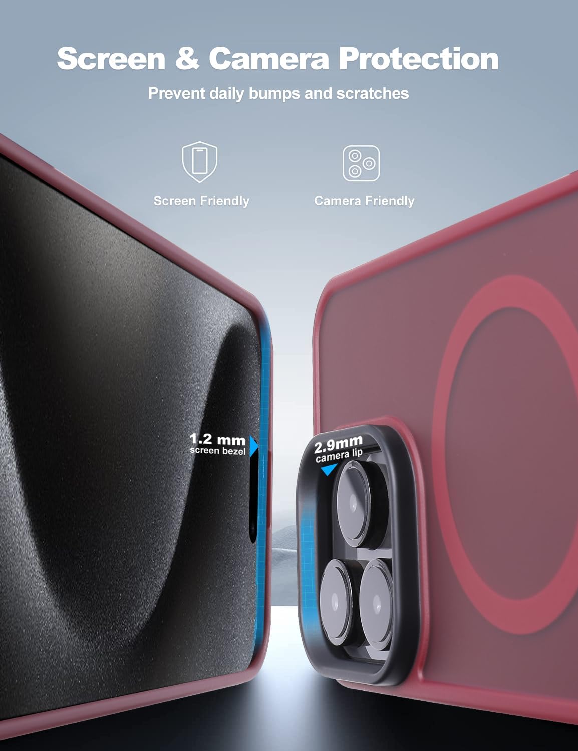 Tigowos Funda compatible con iPhone 15 Pro, compatible con MagSafe de 10 pies, resistente a las caídas, con sensación de piel mate, cubierta trasera