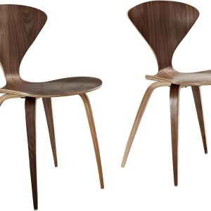 Modway Vortex Mid-Century Modern – Dos sillas de cocina y comedor en nogal oscuro Modway Vortex Mid-Century Modern – Dos sillas de cocina y comedor en nogal oscuro