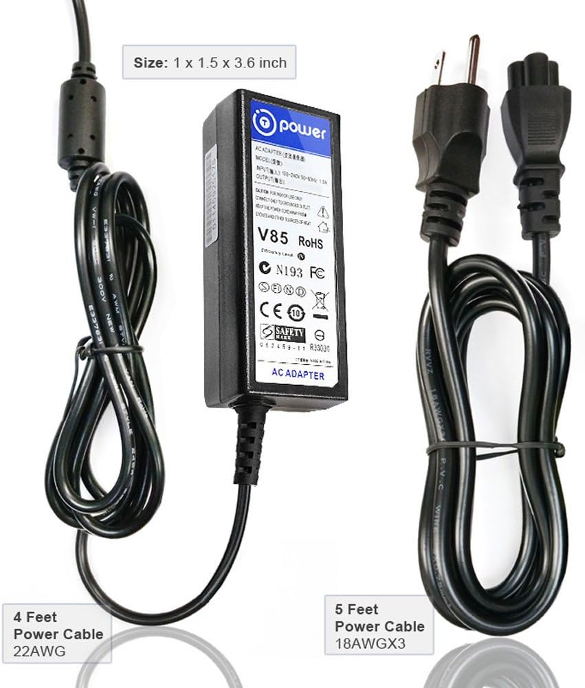 T-Power Cargador de 19 V para ASUS de doble banda RT-N66U RT-N65U RT-AC66U RT-AC68U RT-AC68W RT-AC68P RT-AC68R N750 N900 AC1750 AC1900 Gigabit Wi-Fi