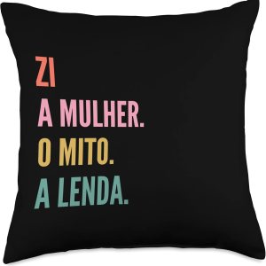 Designs De Nomes Engraçados Para Mulher Divertida almohada portuguesa con diseño de primer nombre, 18 x 18 pulgadas, multicolor Designs De Nomes Engraçados Para Mulher Divertida almohada portuguesa con diseño de primer nombre, 18 x 18 pulgadas, multicolor