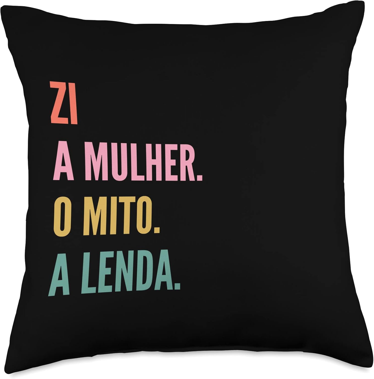 Designs De Nomes Engraçados Para Mulher Divertida almohada portuguesa con diseño de primer nombre, 18 x 18 pulgadas, multicolor
