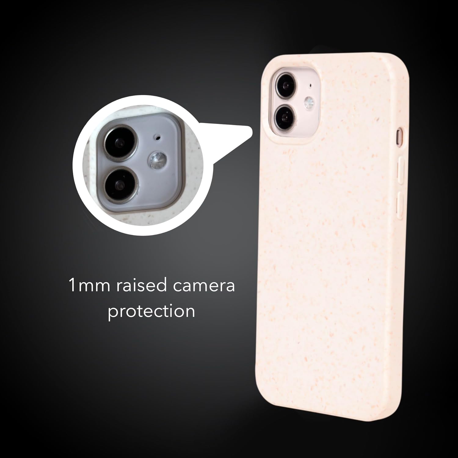 Funda para iPhone 12 (6.1), funda para iPhone 12 Pro (6.1), ecológica, compostable cero residuos, materiales a base de plantas, sin plástico (negro)