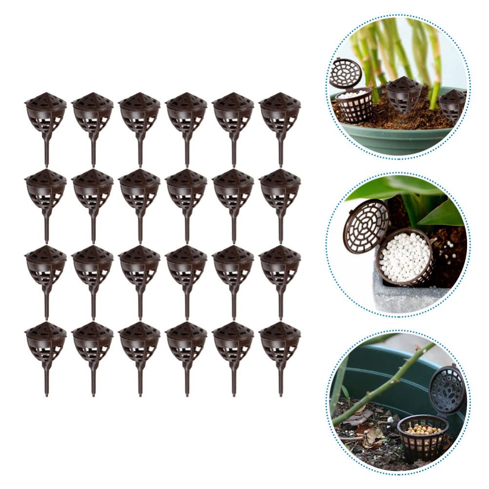 GANAZONO Cestas de malla de fertilizante 100pcs cajas de jade caja de fertilizante flores automáticas suculentas de plástico cesta de fertilizante