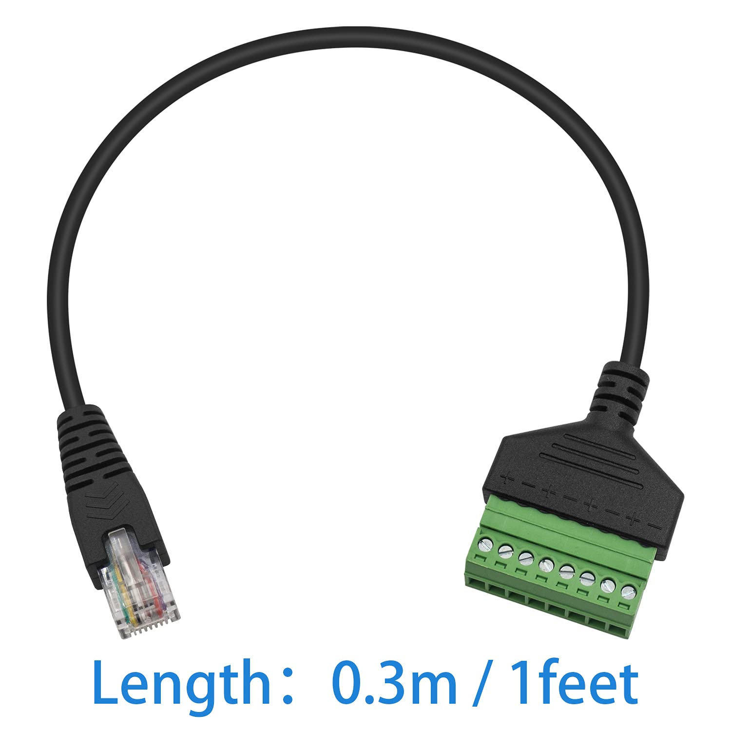 Duttek Conector de bloque de terminales Ethernet Rj45, conectores Rj45 de paso a través de conectores RJ45, cables a 8 pines hembra tornillo bloque