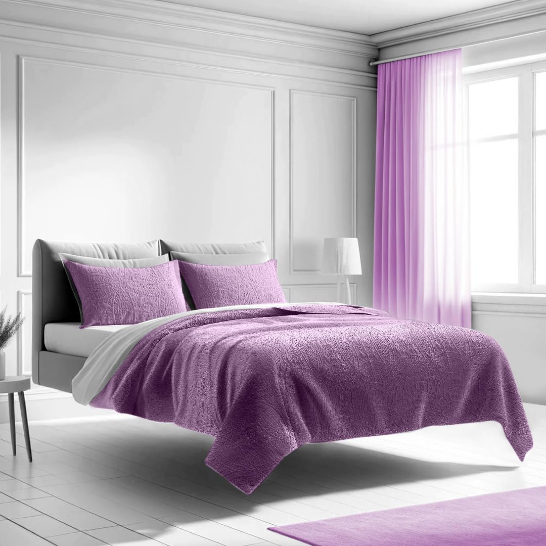 Mezzati Juego de cubrecama Rosa coral – Colección Prestige – Funda de edredón – Juego de cama de microfibra cepillada – Juego de cama de 3 piezas