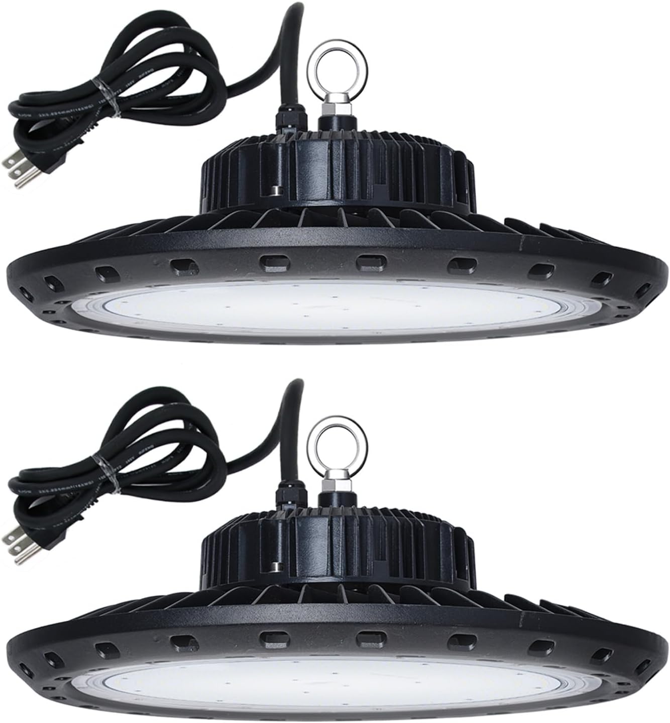 Luz LED UFO de 400 W, 56,000 lm con enchufe de EE. UU., luz LED de alta bahía de 5000 K 100-277 V para almacén, taller, fábrica, gimnasio, garaje,