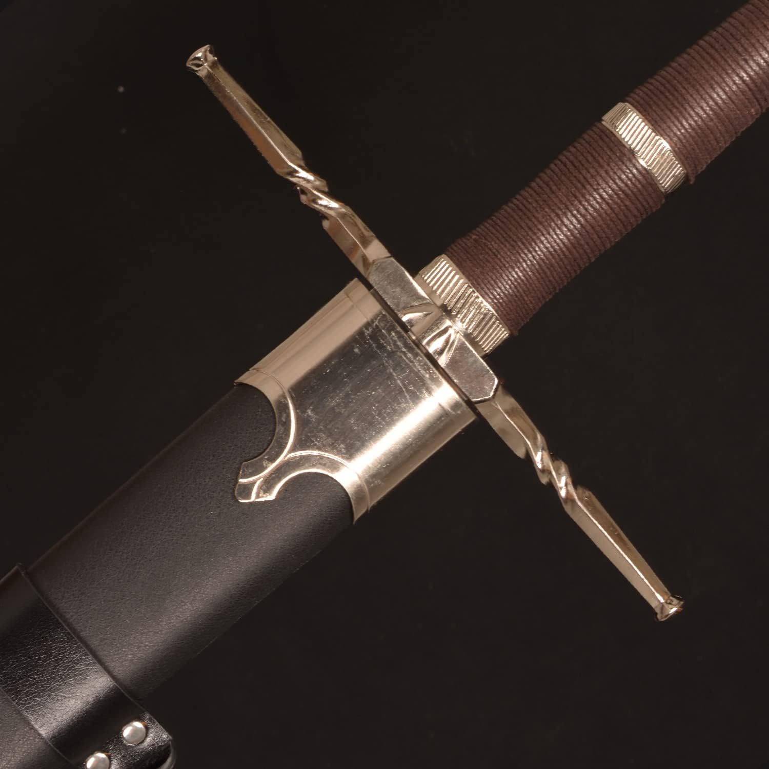 Espada TW de acero al carbono de metal real, juego de cosplay Prop Espada de plata de Geralt, espada de lobo blanco, espada medieval occidental,
