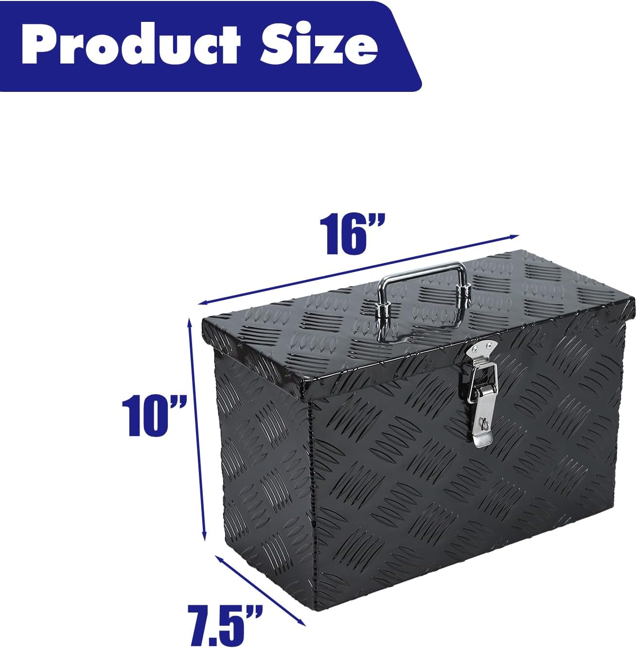 Caja de herramientas de aluminio para camioneta, caja de herramientas para caja de herramientas de caja de 5 barras con patrón de banda de rodadura