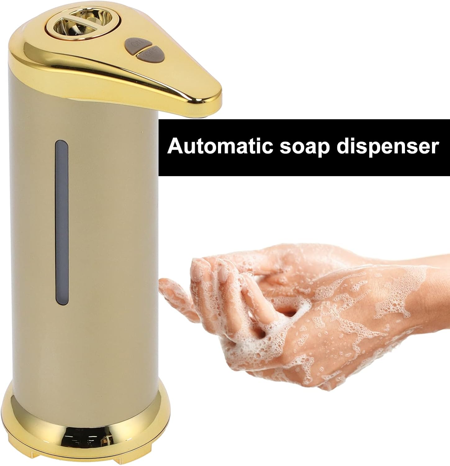 Dispensador automático de jabón líquido de 8.5 fl oz, sensor infrarrojo sin contacto, dispensador automático de jabón líquido, manos para cocina,