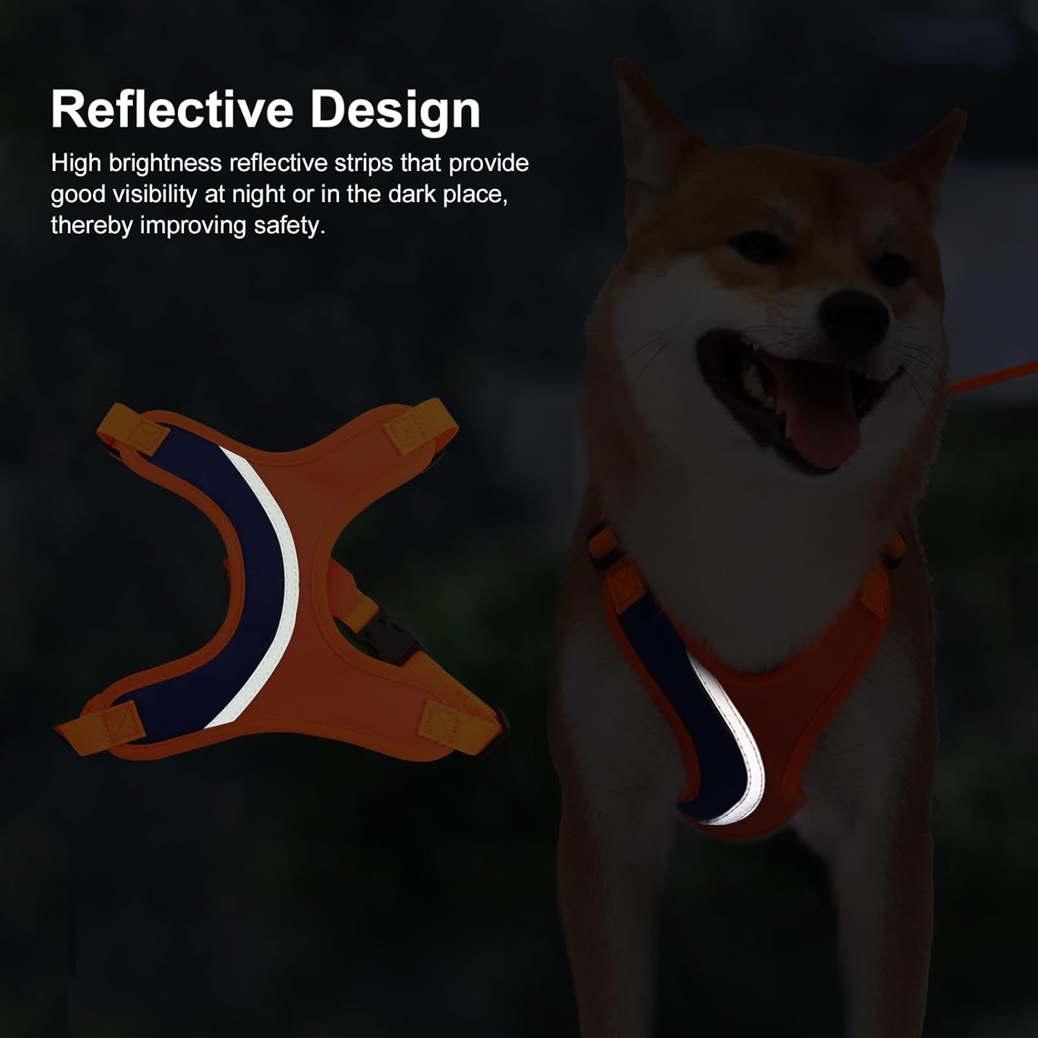 _ Juego de arnés y correa para perro, arnés ajustable para cachorro, chaleco suave y reflectante para perros pequeños y medianos que caminan (M,