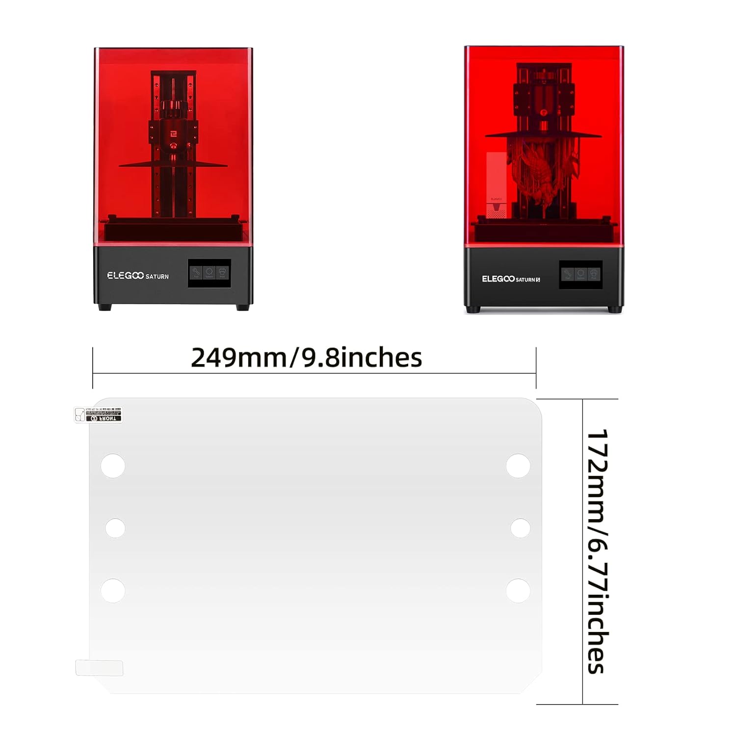 chitu systems 2.0 Impresoras 3D de resina Pantalla 3 piezas Película protectora para impresoras SaturnSaturn S Protector de pantalla LCD