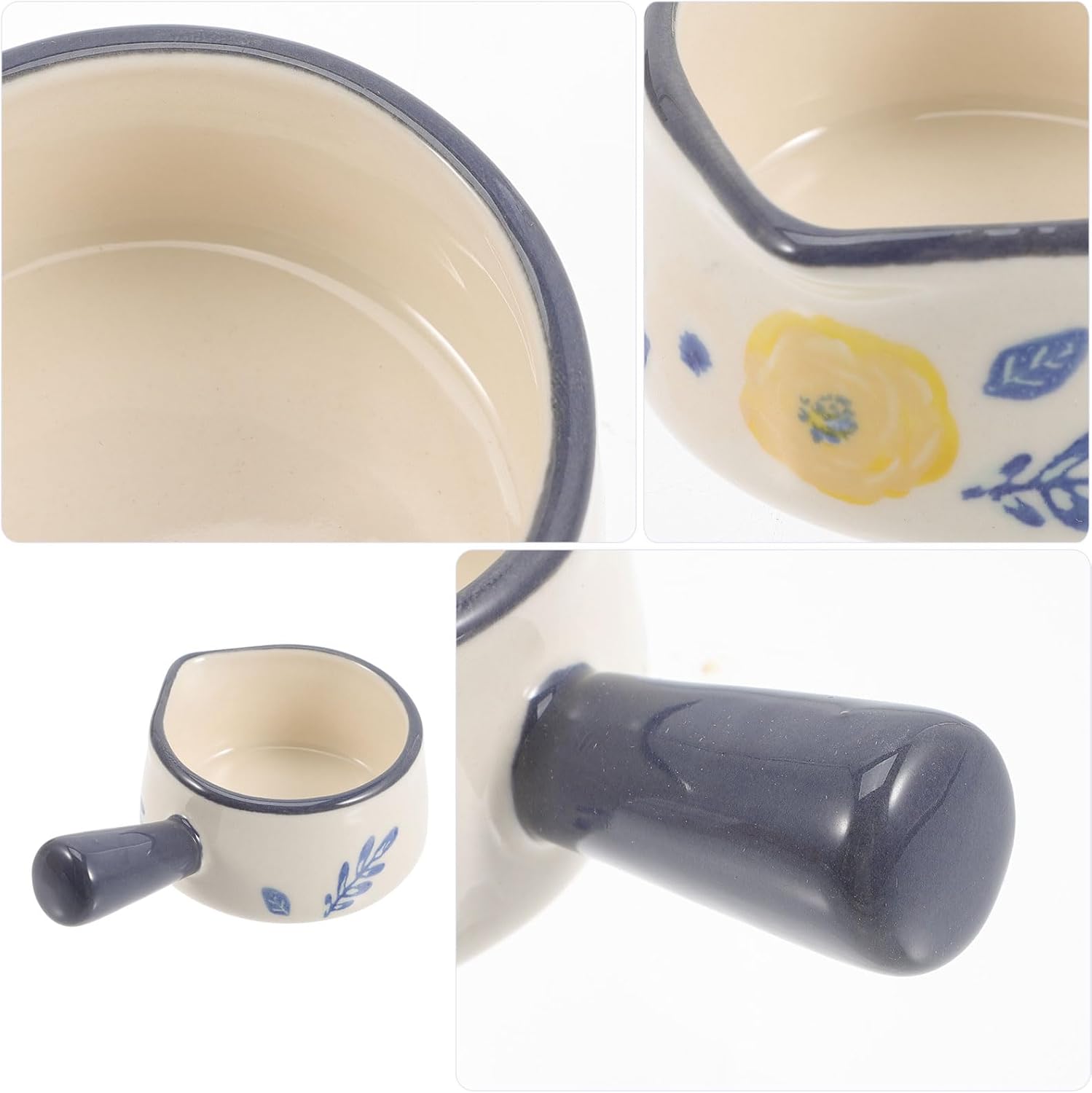 Veemoon Taza de leche de cerámica Calentador de chocolate Calentadores de café Olla de chocolate Olla de esmalte Cacerola derretidor de mantequilla