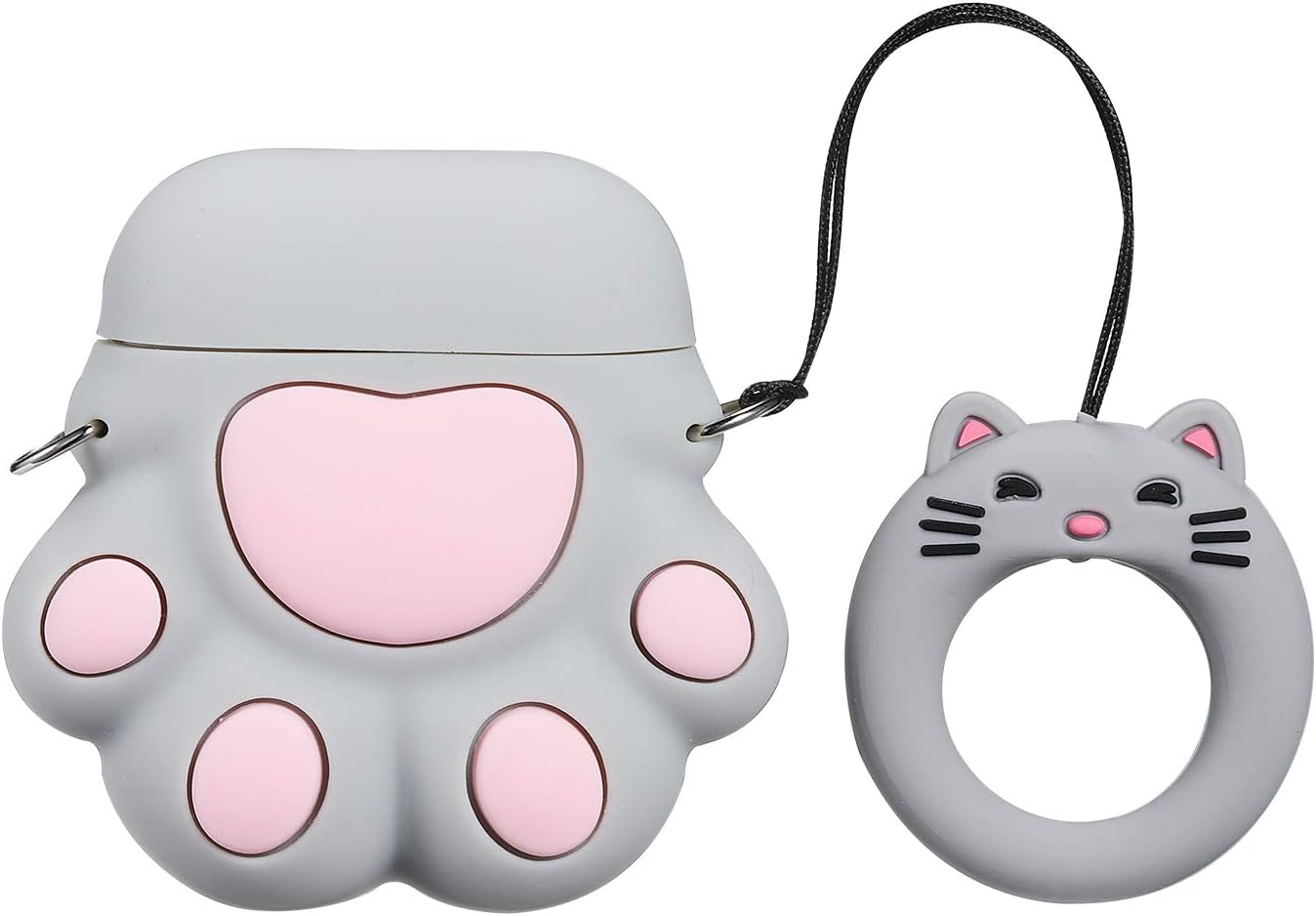 Mulafnxal Funda compatible con Airpods 1 y 2, silicona 3D lindo animal Paw divertido personaje de dibujos animados para funda de Airpods, diseño de