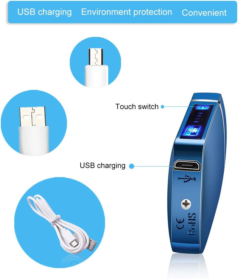 kaululu Encendedor de fotos personalizado, encendedor USB personalizado para hombres, encendedor grabado por USB, recargable por USB, para camping,