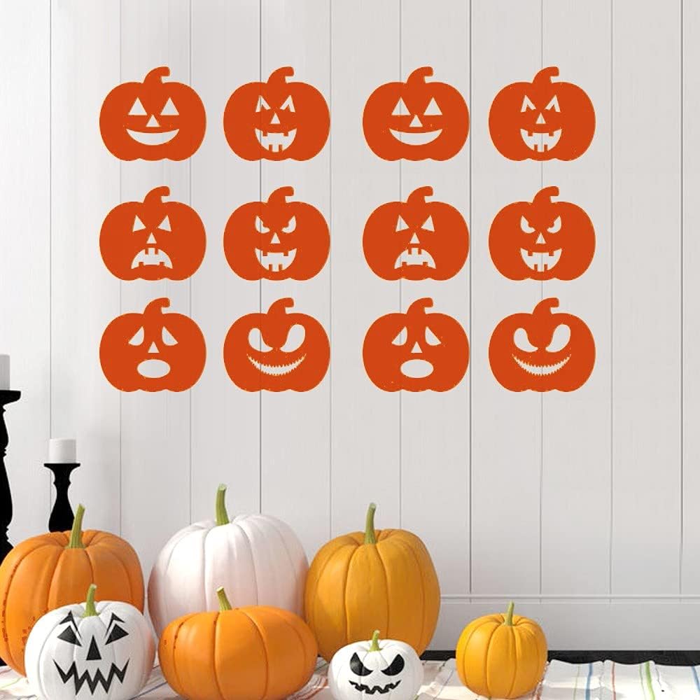 Adhesivo de pared de Halloween para ventana, calcomanía de calabaza de Halloween para ventana, decoración de cristal para dormitorio, decoración de