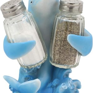 Ebros Gift Náutico Ocean Marina Dolphin Rising Above Sea Waves Hugging Salt and Pepper Shakers Holder Figurine Stand For Coastal Beach Marine Ebros Gift Náutico Ocean Marina Dolphin Rising Above Sea Waves Hugging Salt and Pepper Shakers Holder Figurine Stand For Coastal Beach Marine