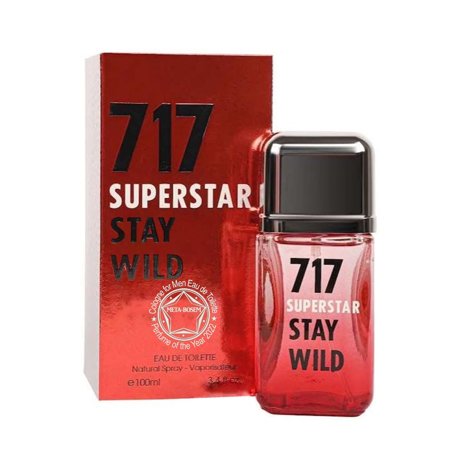 META-BOSEM 717 Super Star Stay Wild, Eau de Toilette de colonia para hombre, aroma masculino, amaderado afrutado, gran regalo de vacaciones, para
