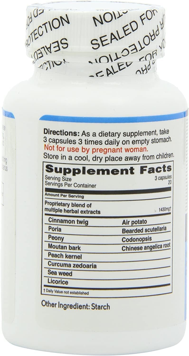 Balanceuticals Ovary & Uterus Clean, cápsulas de suplemento dietético de 500 mg, botella de 60 unidades (paquete de 2)