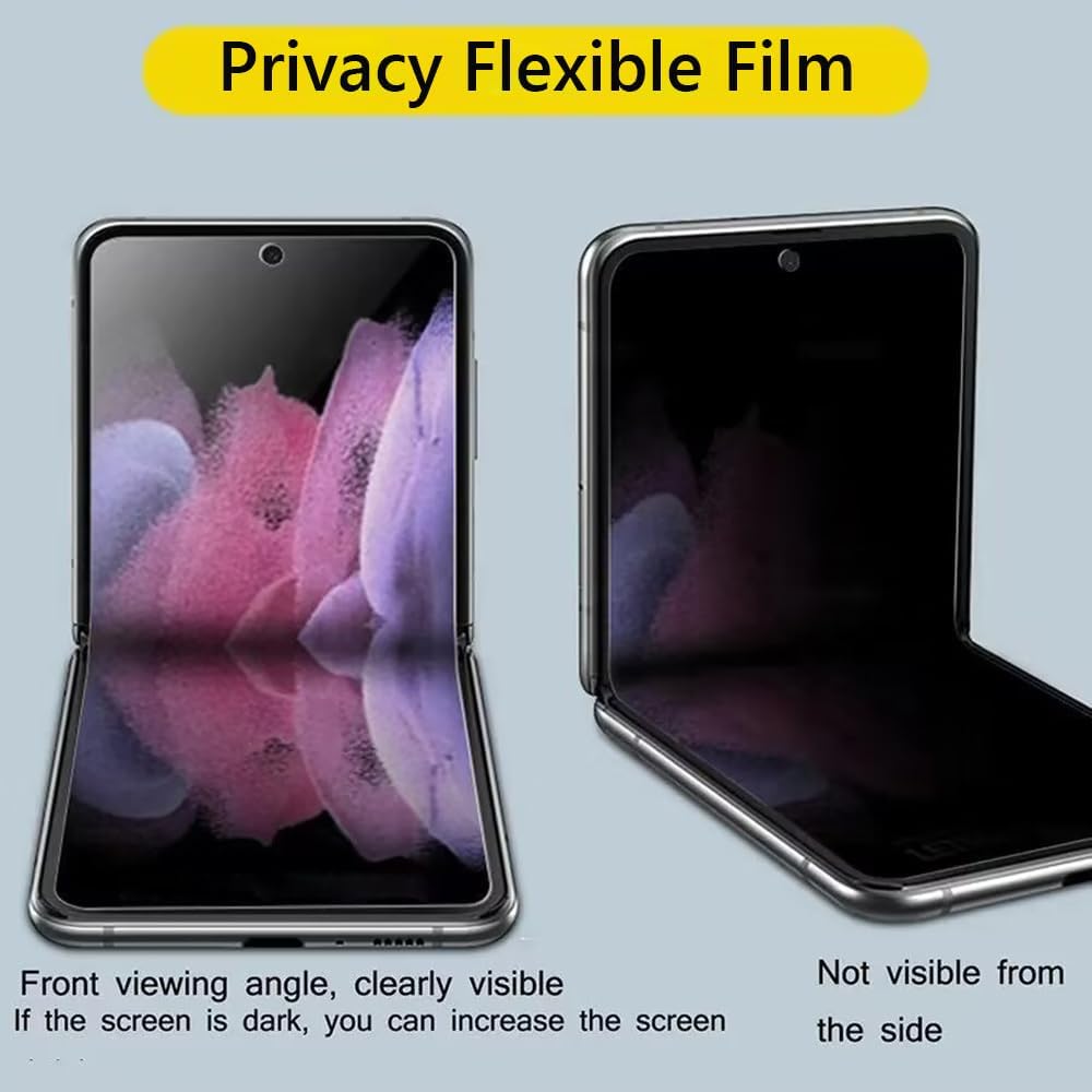Paquete de 2 protectores de pantalla de hidrogel de película de privacidad compatibles con Samsung Galaxy Z Flip3  Z Flip 3, compatible con fundas.
