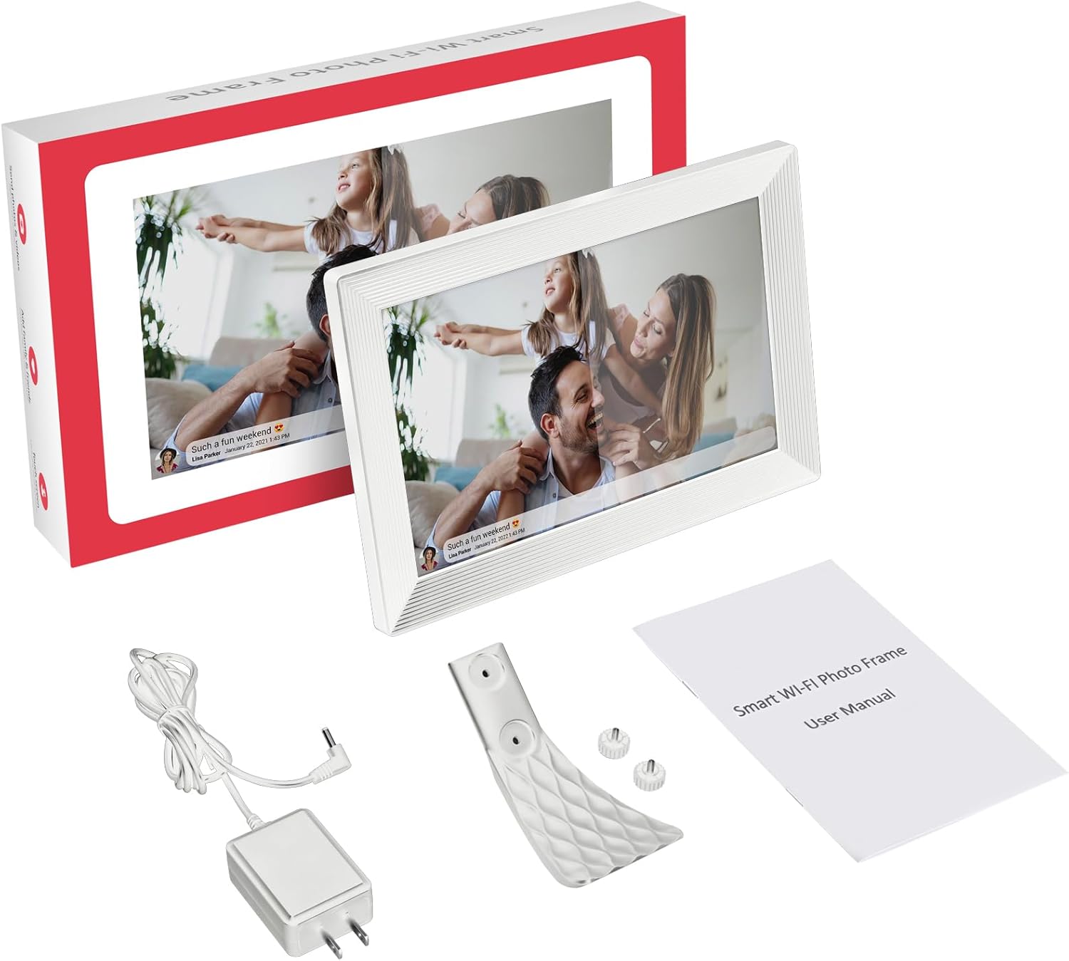 FRAMEO – Marco de fotos digital WiFi de 10.1 pulgadas, pantalla táctil HD IPS de 1280 x 800 con memoria interna de 32 GB, rotación automática, a