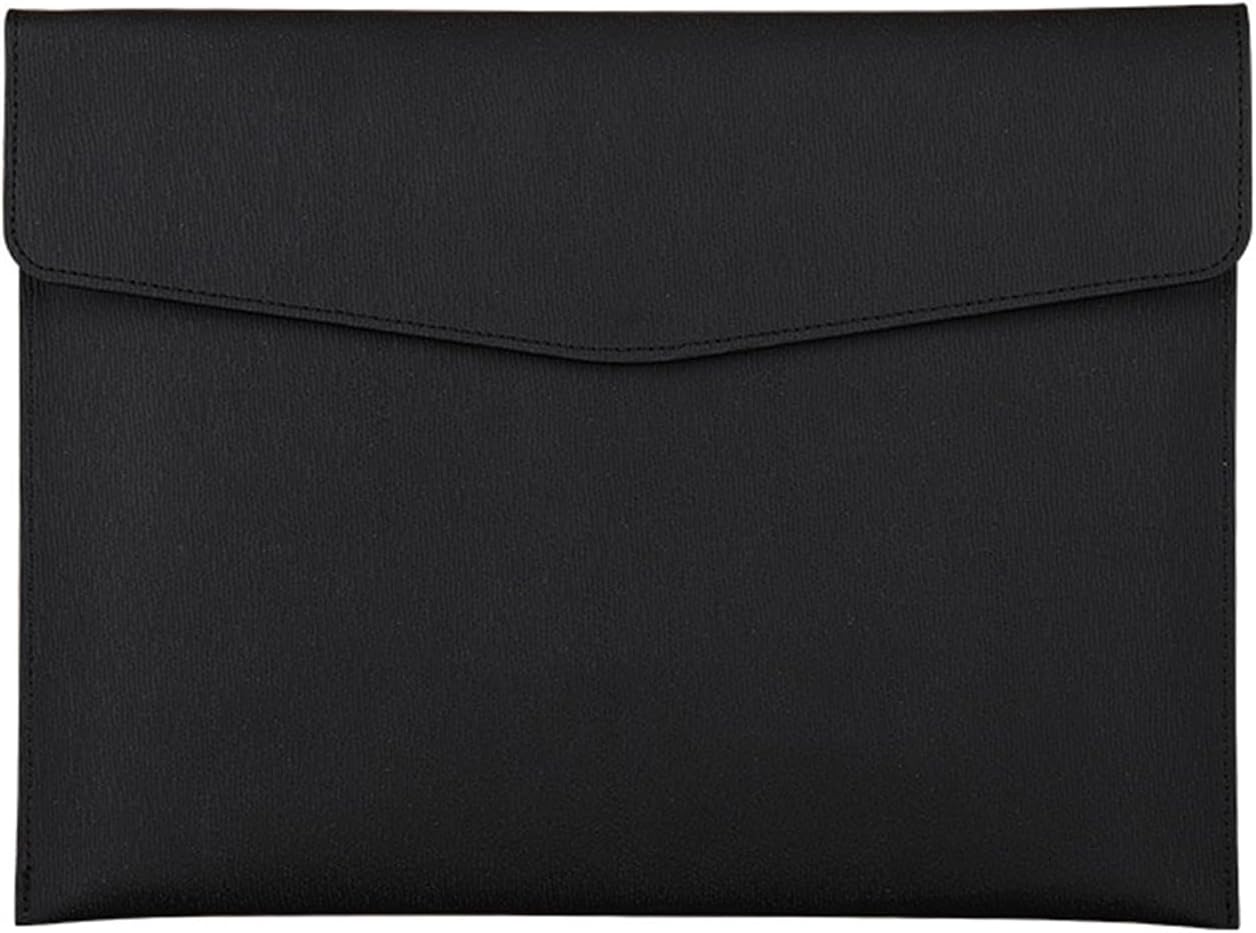1 soporte de cuero sintético A4, carpeta de archivos A4 de piel sintética, bolsa de documentos de negocios, organizador de carpetas de archivos para